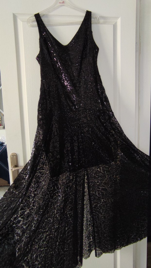 Siyah Payetli Abiye Elbise Koton - Görsel 2