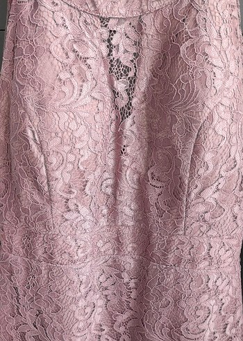 Gül Kurusu  Dantel İşlemeli Elbise L Beden - Görsel 8