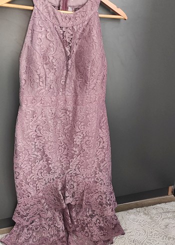 Gül Kurusu  Dantel İşlemeli Elbise L Beden - Görsel 2