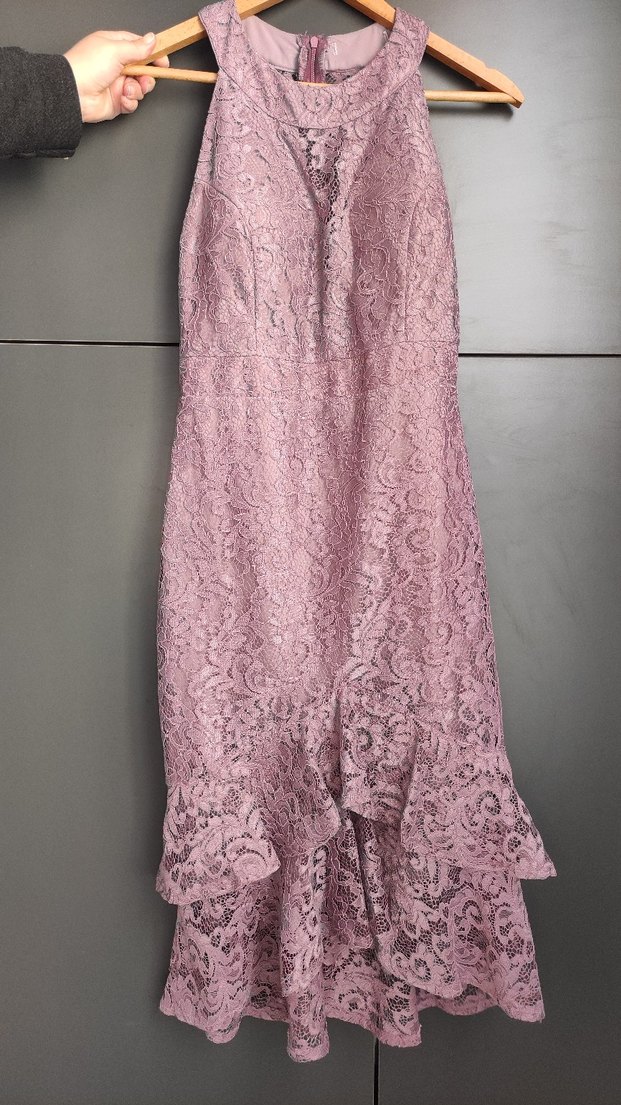 Gül Kurusu  Dantel İşlemeli Elbise L Beden - Görsel 5