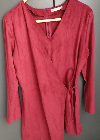 Süet Görünümlü Bağlamalı Şort Tulum M - Görsel 6