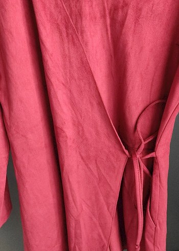 Süet Görünümlü Bağlamalı Şort Tulum M - Görsel 9