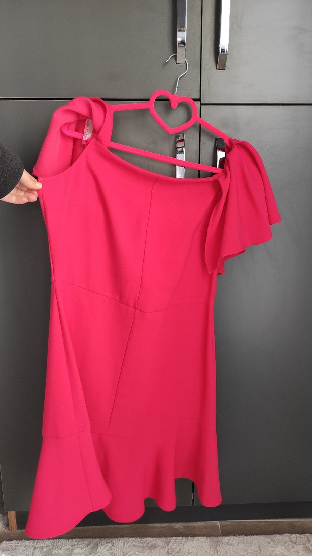 DİLVİN NAR ÇİÇEĞİ MİNİ VOLANLI ELBİSE - Görsel 3