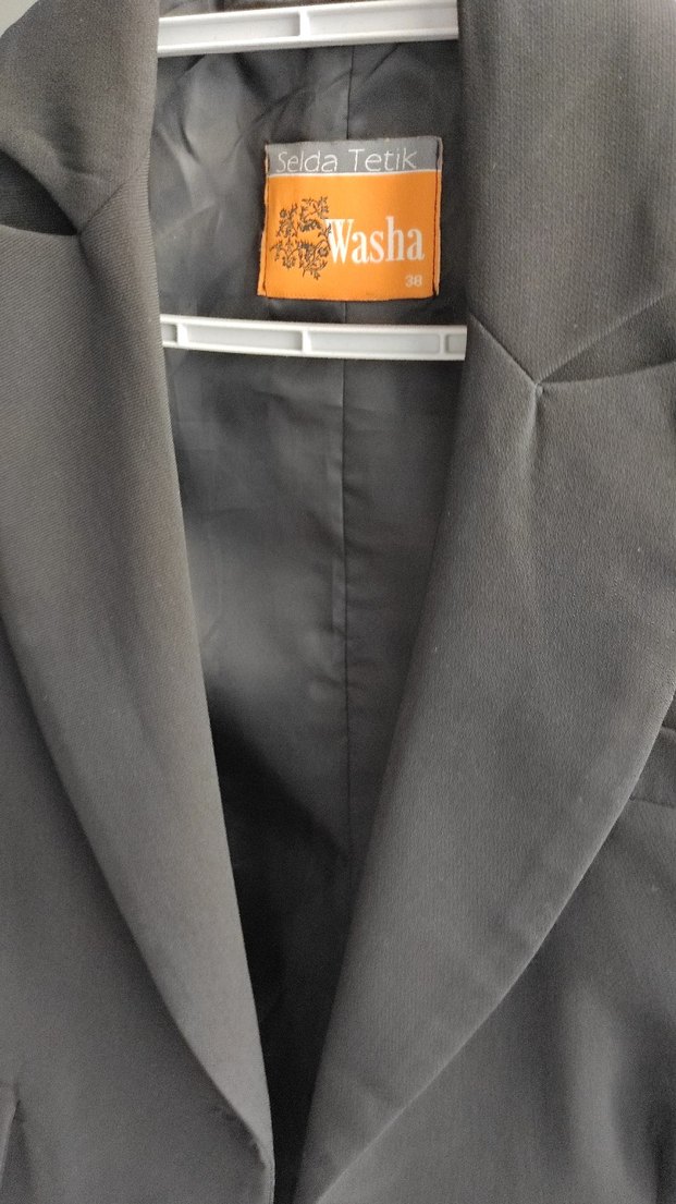 Düğmeli Siyah Kadın Blazer Ceket - Görsel 4