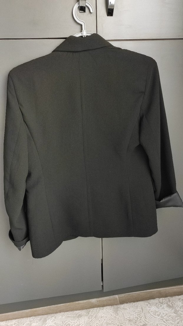 Düğmeli Siyah Kadın Blazer Ceket - Görsel 2