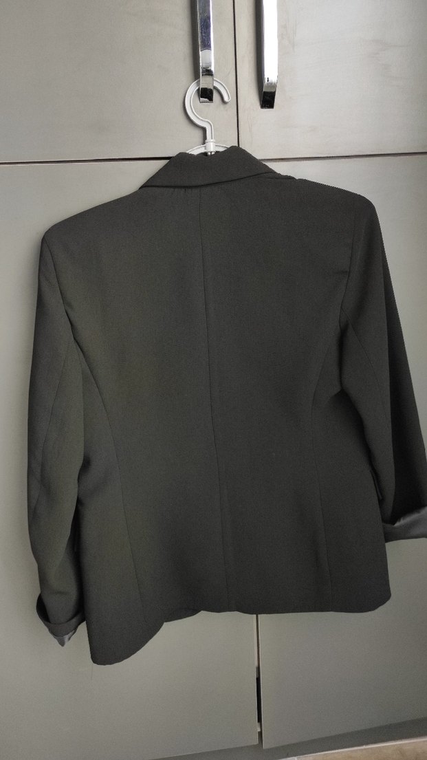 Düğmeli Siyah Kadın Blazer Ceket - Görsel 5