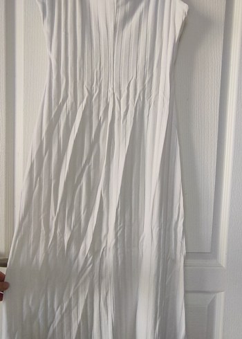 Zara Beyaz Elbise S Beden Kare Yaka - Görsel 5