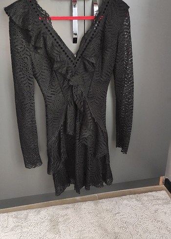 Trendyol X Tuvanam Volanlı Dantel Elbise - Görsel 8