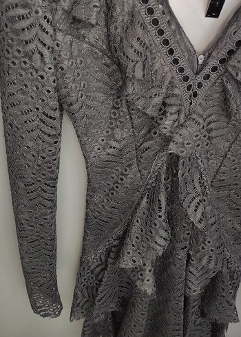 Trendyol X Tuvanam Volanlı Dantel Elbise - Görsel 4