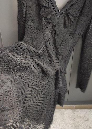 Trendyol X Tuvanam Volanlı Dantel Elbise - Görsel 5