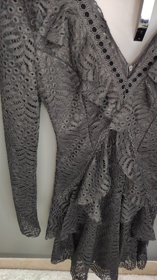 Trendyol X Tuvanam Volanlı Dantel Elbise - Görsel 4