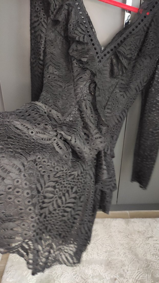 Trendyol X Tuvanam Volanlı Dantel Elbise - Görsel 5