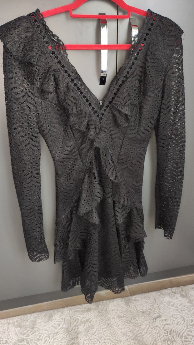 Trendyol X Tuvanam Volanlı Dantel Elbise - Görsel 3