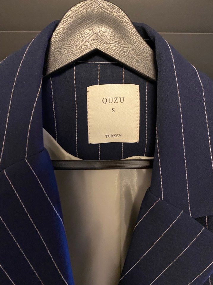 Quzu Lacivert çizgili takım  - Görsel 4