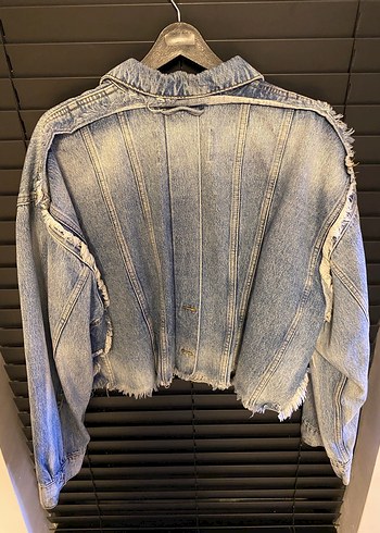 Sagaza Salaş Kesim Mavi Denim Ceket - Görsel 2