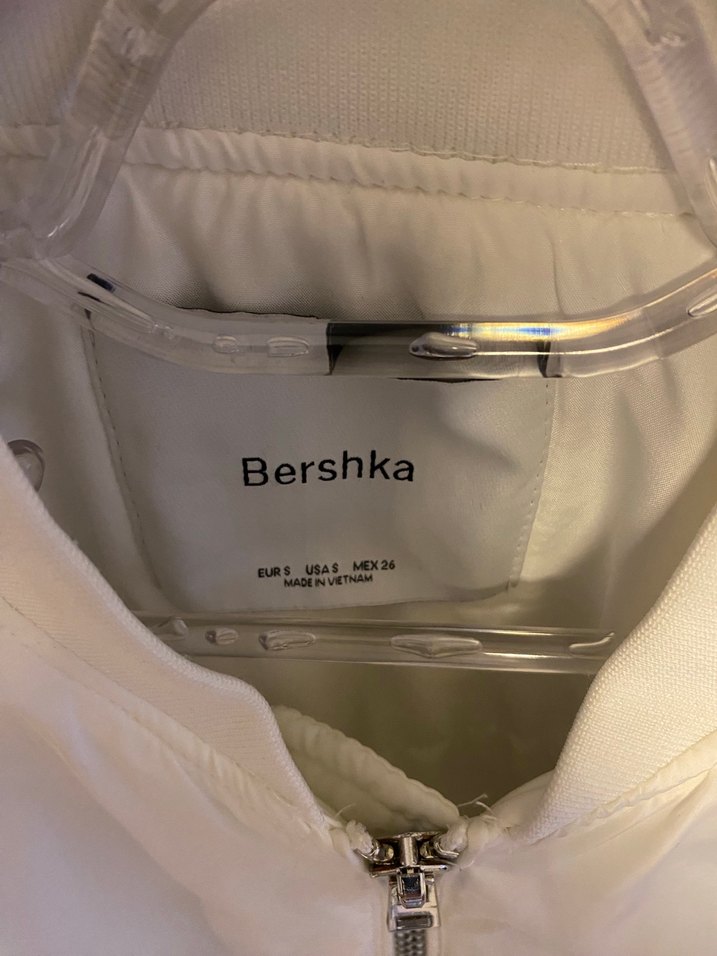 Beyaz Fermuarlı Ceket - BERSHKA - Görsel 3