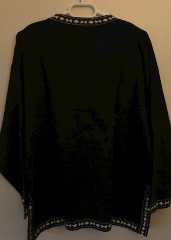 Nakışlı Siyah Uzun Kollu Bohem Kadın Bluz - Görsel 2