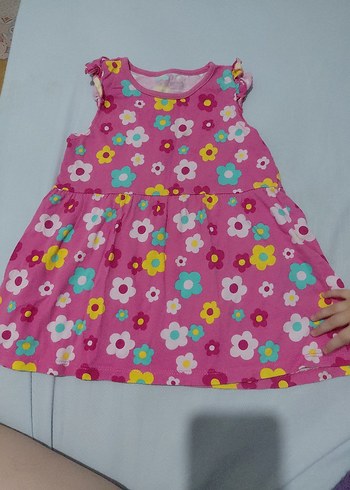 Renkli Çiçek Desenli Kolsuz Kız Elbisesi - Görsel 3