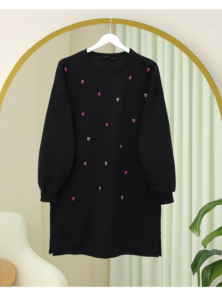 Kalpli  Sweatshirt Tunik - Görsel 3