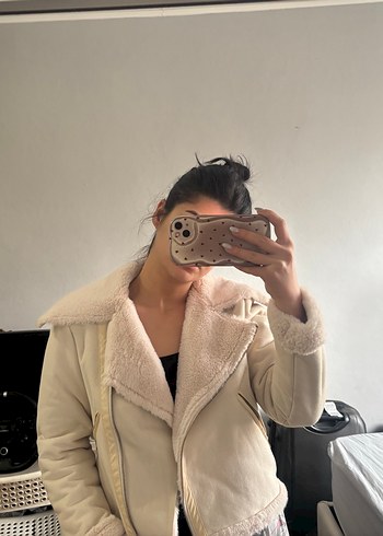 Bej Kadın Midi Boy Suni Kürk Detaylı Ceket - Görsel 3