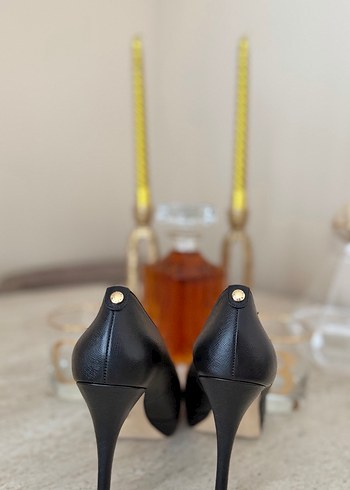 Klasik Siyah Yılan Desenli Stiletto - Görsel 3