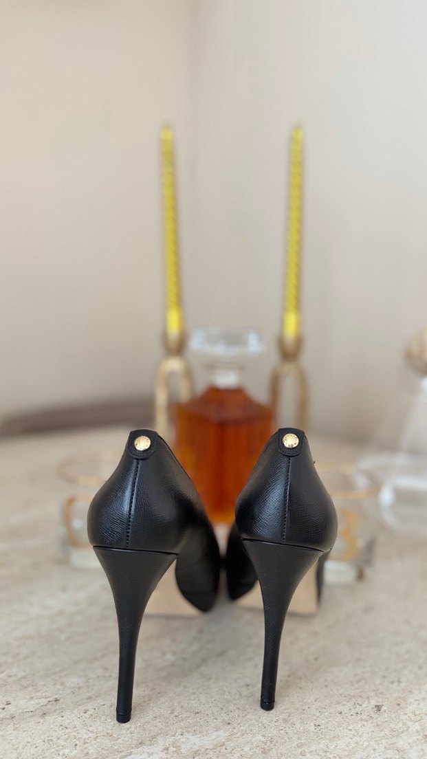 Klasik Siyah Yılan Desenli Stiletto - Görsel 3