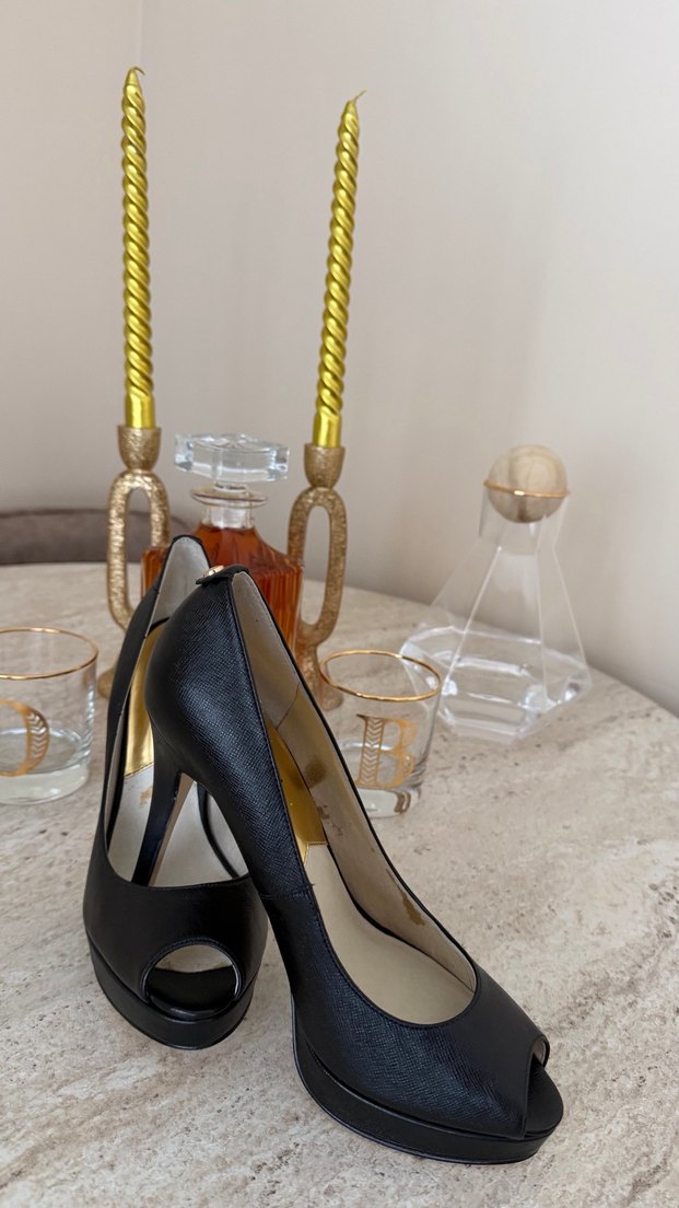 Klasik Siyah Yılan Desenli Stiletto - Görsel 2