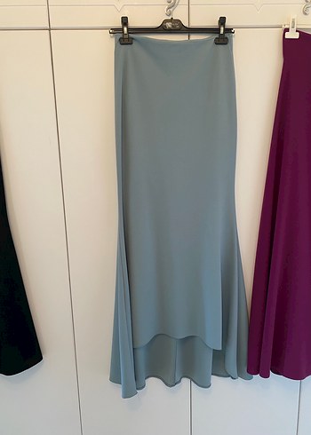 Mor Uzun Drapeli Kadın Etek - Görsel 5