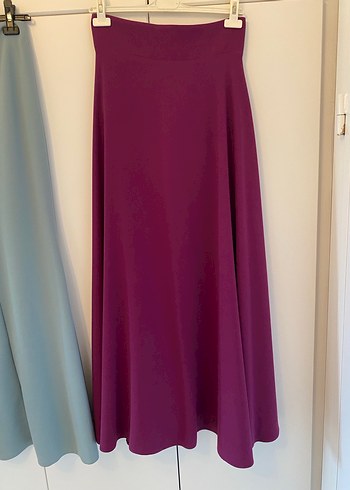 Mor Uzun Drapeli Kadın Etek - Görsel 4