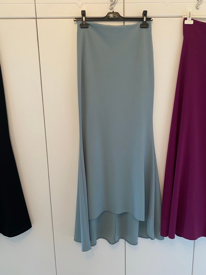 Mor Uzun Drapeli Kadın Etek - Görsel 5