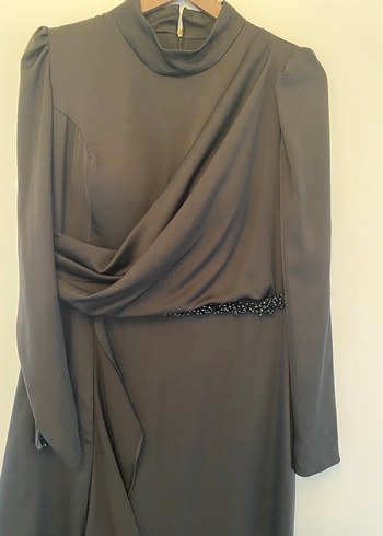 Uzun Kollu Siyah Gotik Uzun Elbise - Görsel 3