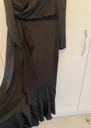 Uzun Kollu Siyah Gotik Uzun Elbise - Görsel 2