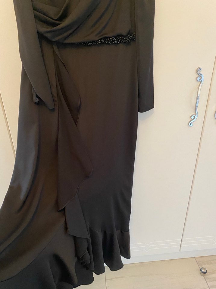 Uzun Kollu Siyah Gotik Uzun Elbise - Görsel 2