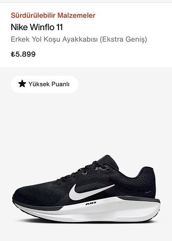 Nike Winflo 11 Siyah Koşu Ayakkabısı Sıfır Etiketlidir - Görsel 2