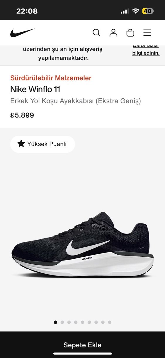 Nike Winflo 11 Siyah Koşu Ayakkabısı Sıfır Etiketlidir - Görsel 2