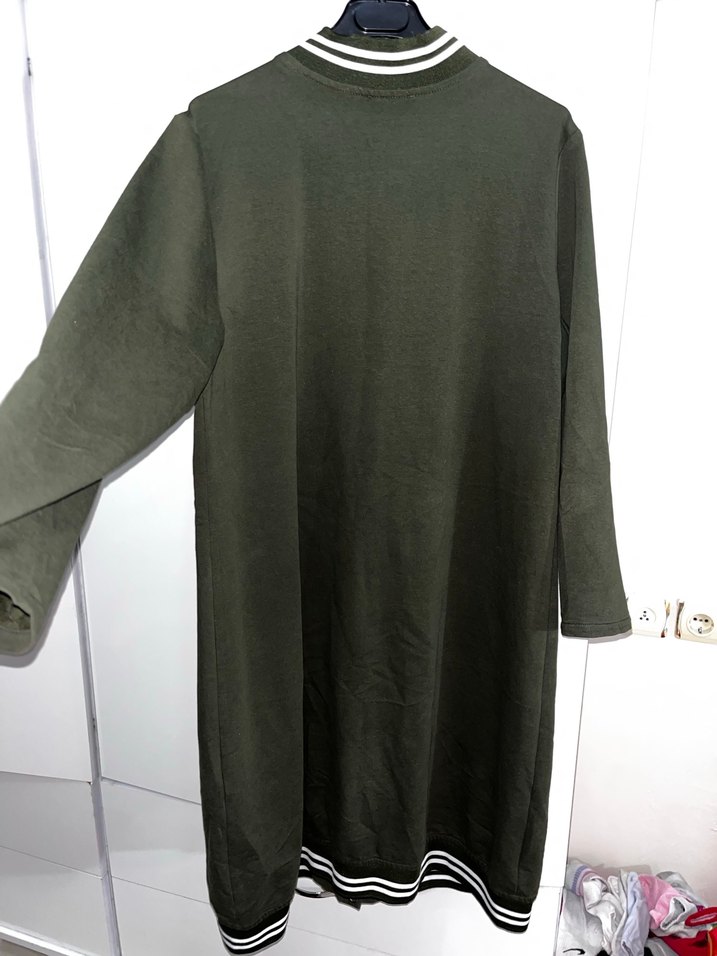 Düğmeli Haki Kadın Hırka - Görsel 4