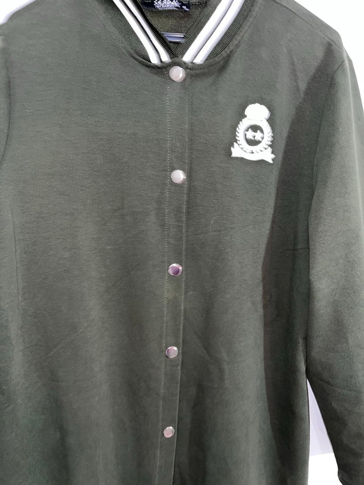 Düğmeli Haki Kadın Hırka - Görsel 3