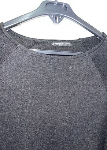 Uzun Kollu Siyah Gösterişli Elbise - Görsel 3