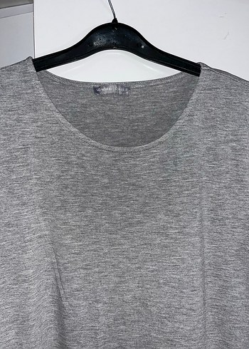 Gri Uzun Kollu Salaş Elbise - Görsel 3