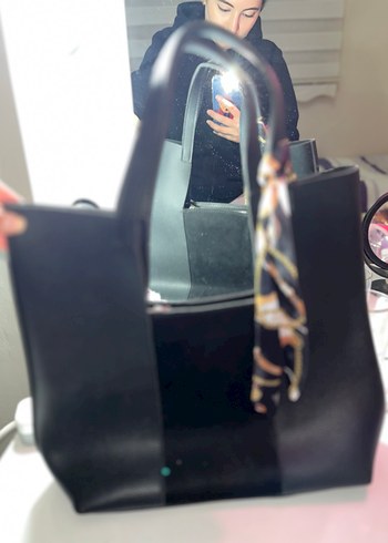 Parisli Siyah Deri Kadın Çanta - Görsel 2