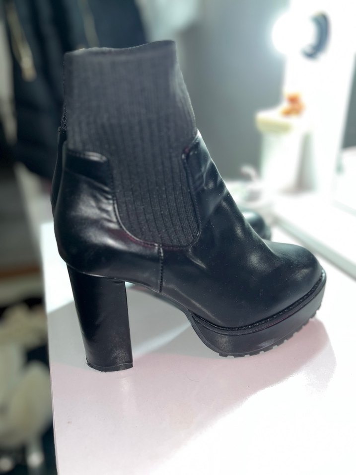 Madein China Siyah Kadın Platform Topuklu Bot - Görsel 2