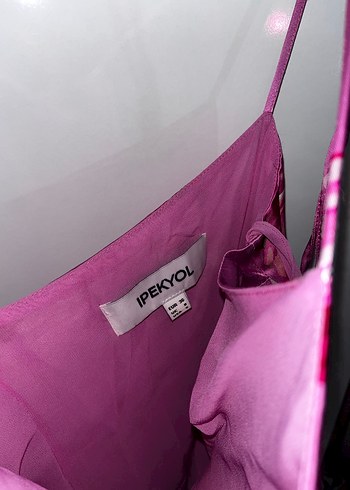 İpekyol Mor Drapeli Straplez Uzun Elbise - Görsel 3