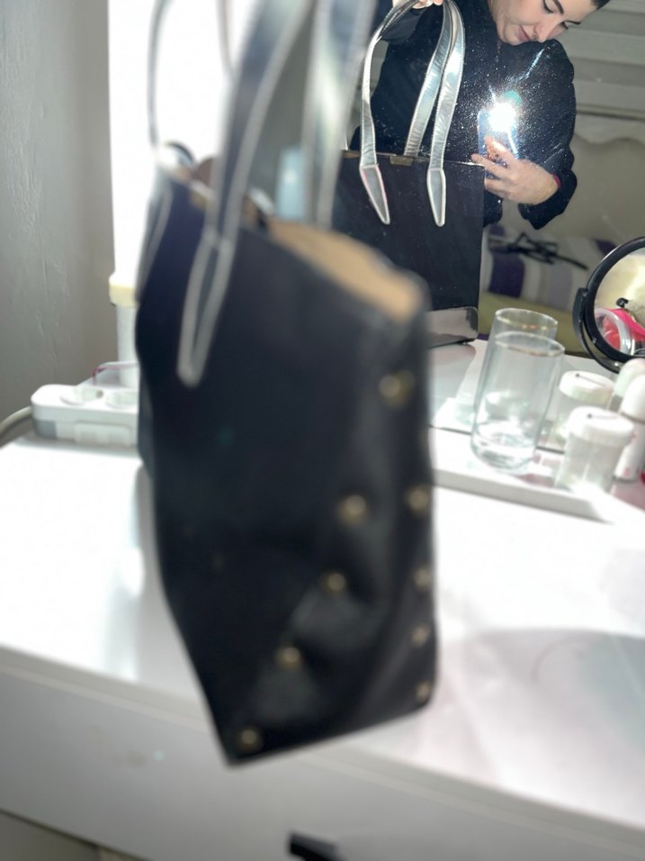 Gri Deri Kadın Omuz Çantası - Görsel 3