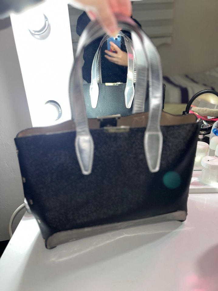 Gri Deri Kadın Omuz Çantası - Görsel 2