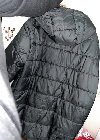 Siyah Düğmeli Kadın Kışlık Mont - Görsel 5