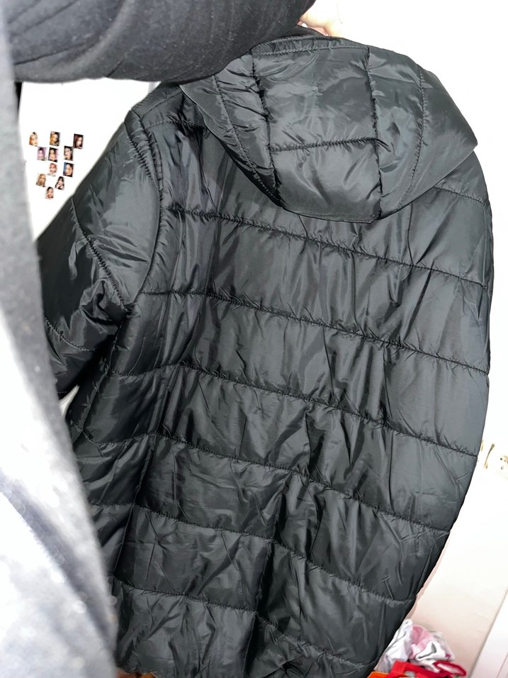 Siyah Düğmeli Kadın Kışlık Mont - Görsel 5