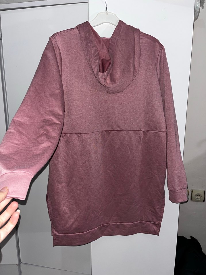 Pembe Kadın Sweatshirt Kapüşonlu Rahat Kesim - Görsel 3