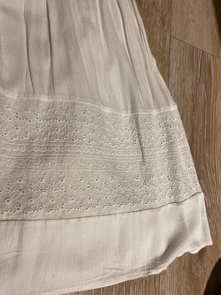 Beyaz Pliseli Uzun Bohem Elbise - Görsel 2