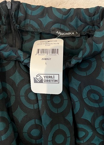 Armonika- Kadın Zümrüt Kısa Pileli Kloş Etek - Görsel 2