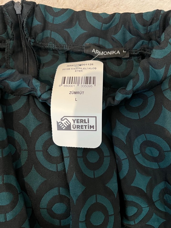 Armonika- Kadın Zümrüt Kısa Pileli Kloş Etek - Görsel 2